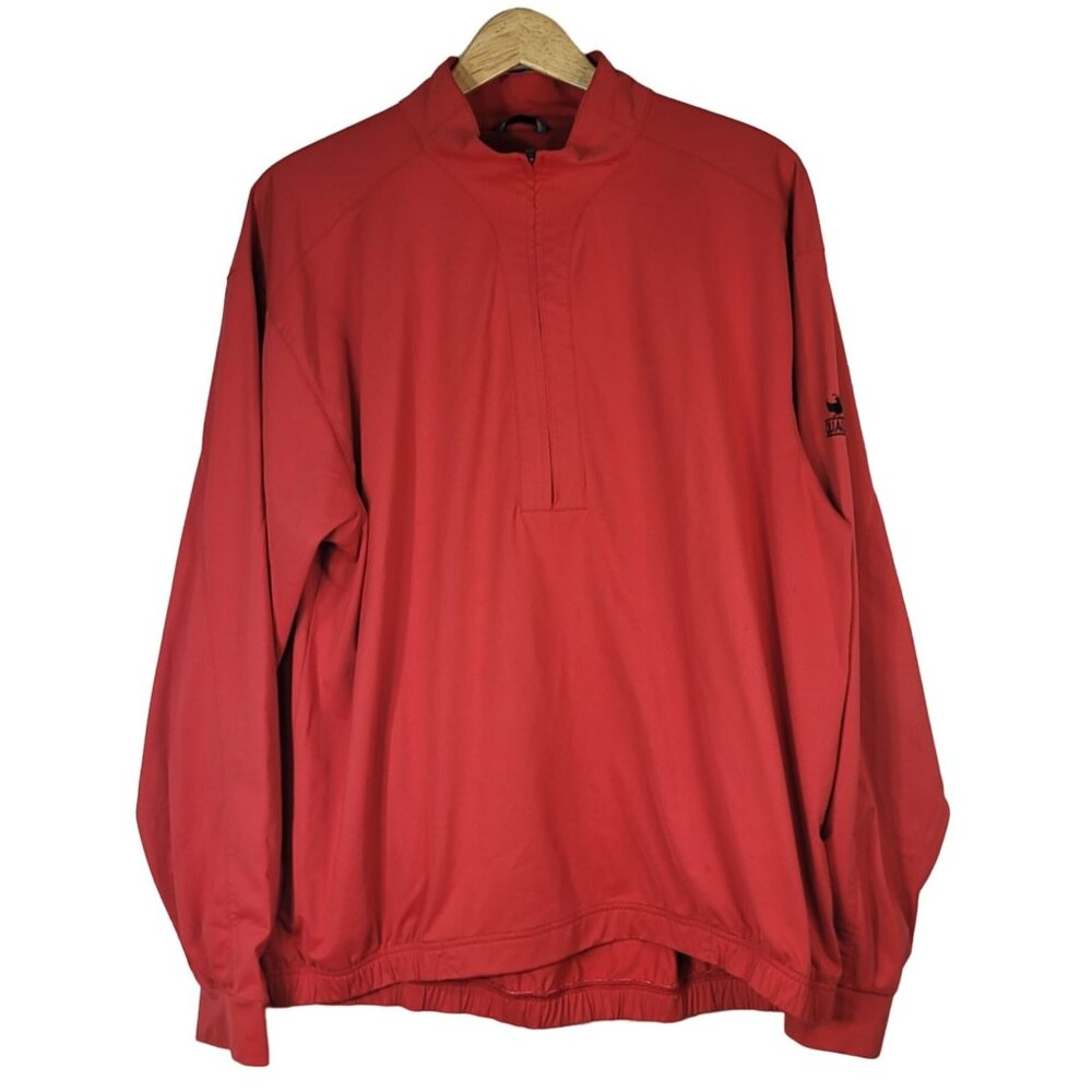 Nike Golf Jacket Windbreaker Red Large Pullover Half Zip Quail Lodge Carmel CA
